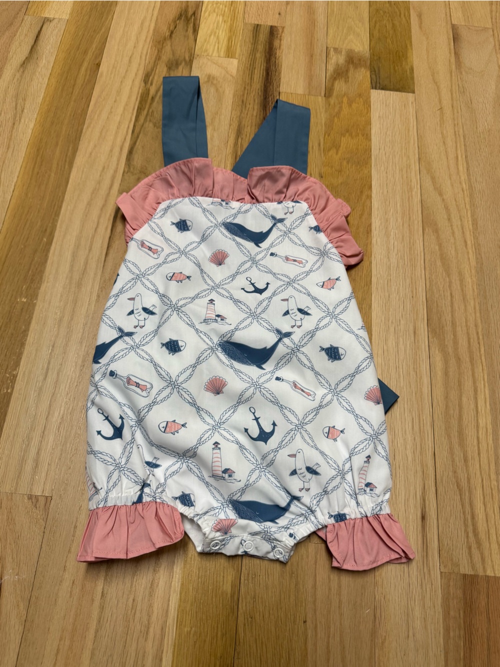 BBS Nautical Whale Print Pink & Blue 18M One-Piece Bodysuit